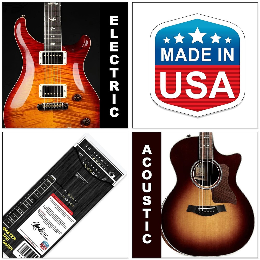 Guitar Fretboard Note Map Decals/Stickers 2-PACK for learning and Practicing ...