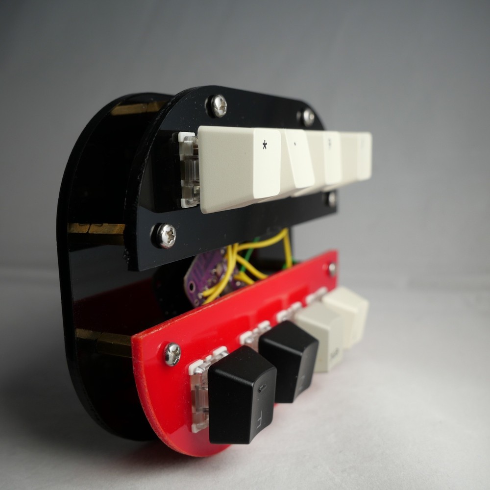 Black and Red Acrylic Midi Controller with 8 Note Buttons