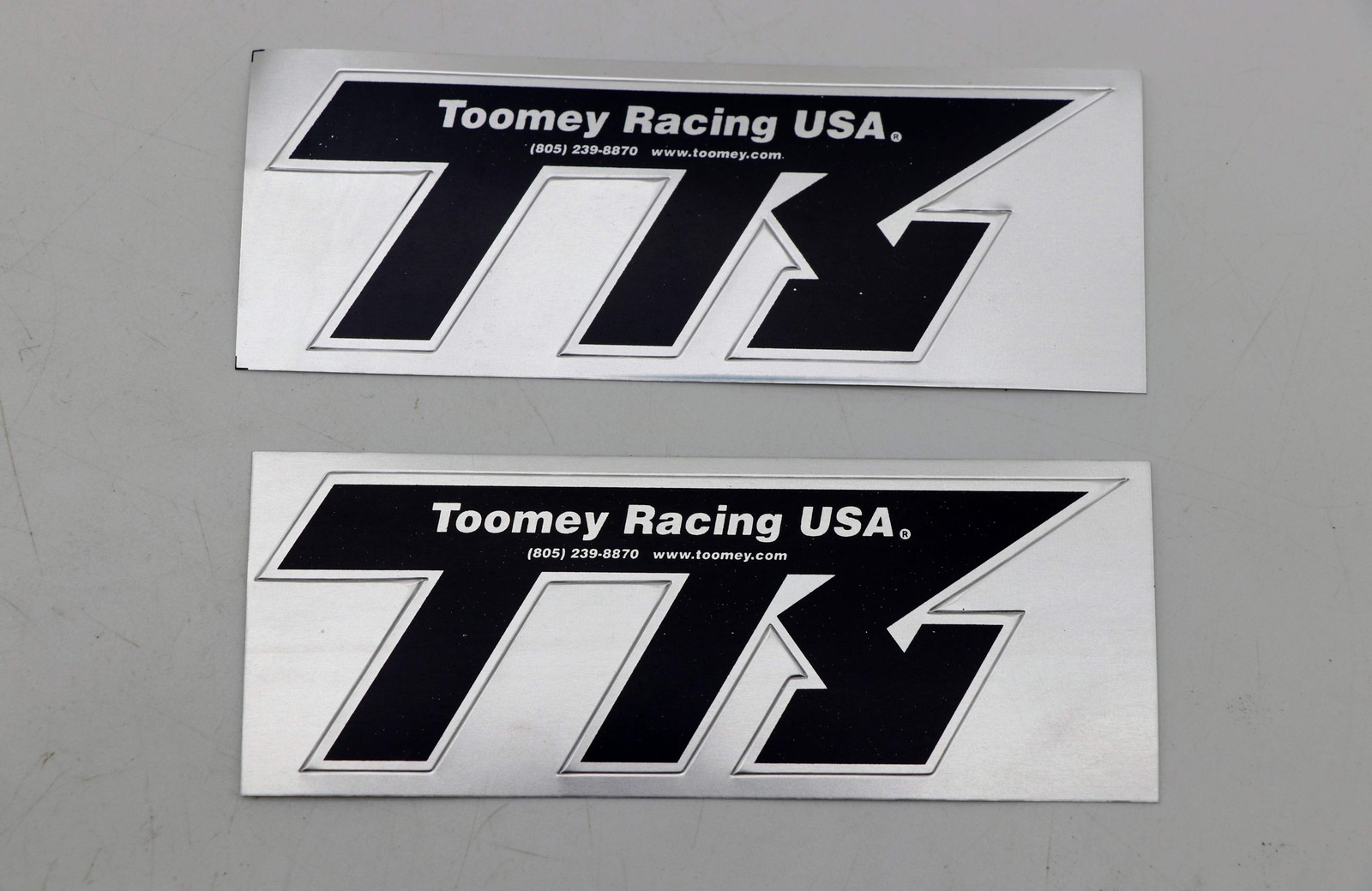 2 x TOOMEY RACING sticker label emblem decal silencer ALUMINUM HIGH HEAT B1 T5
