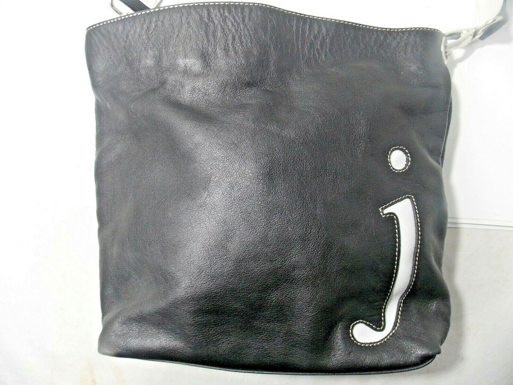 Giani Bernini Soft  Black Leather Handbag with "J "