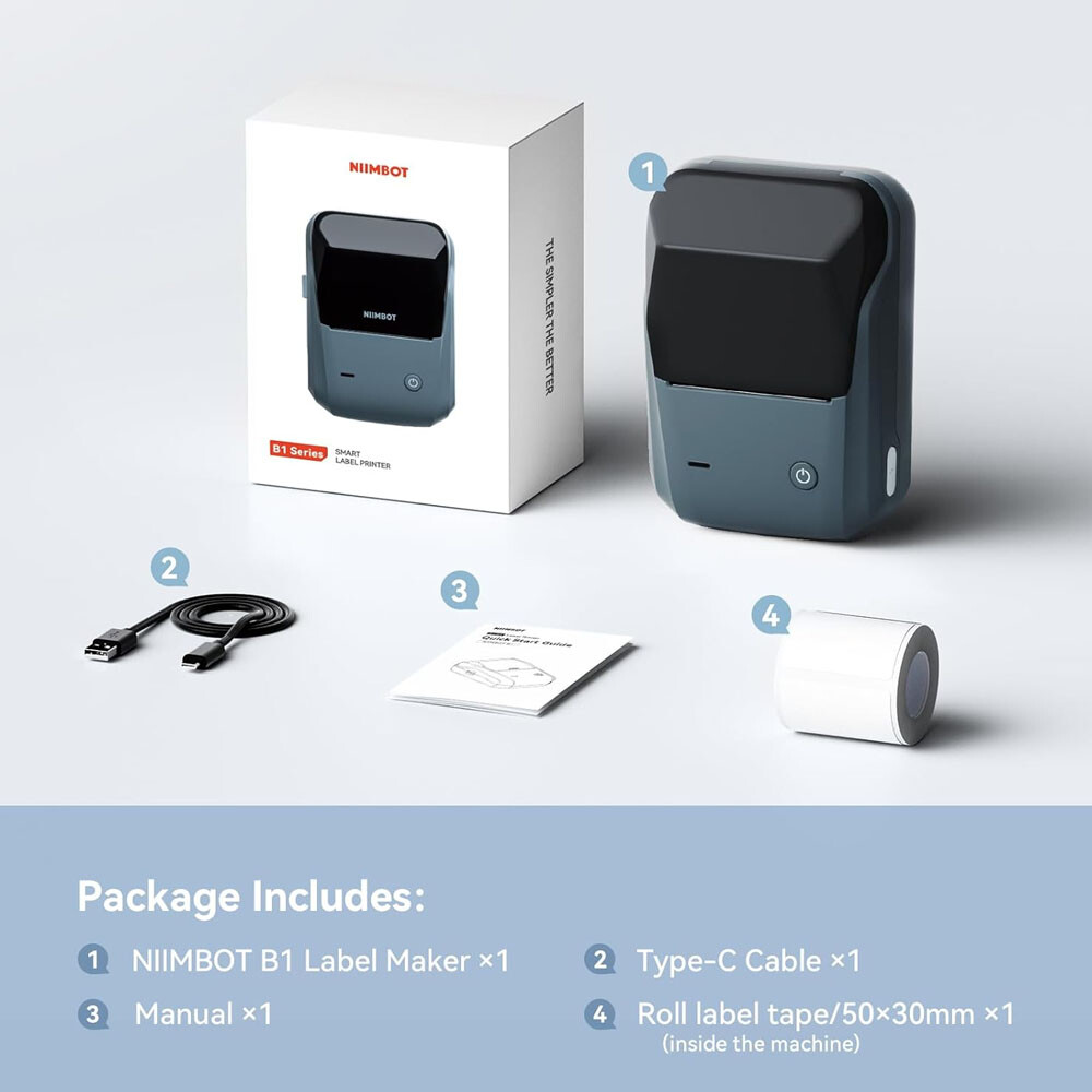 NIIMBOT B1 Label Maker Machine Thermal Bluetooth Label Barcode Printer