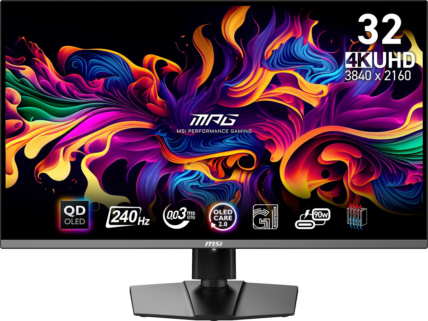 MSI MPG 321URX QD-OLED 32" UHD Gaming Monitor, 240Hz/0.03ms HDR 400