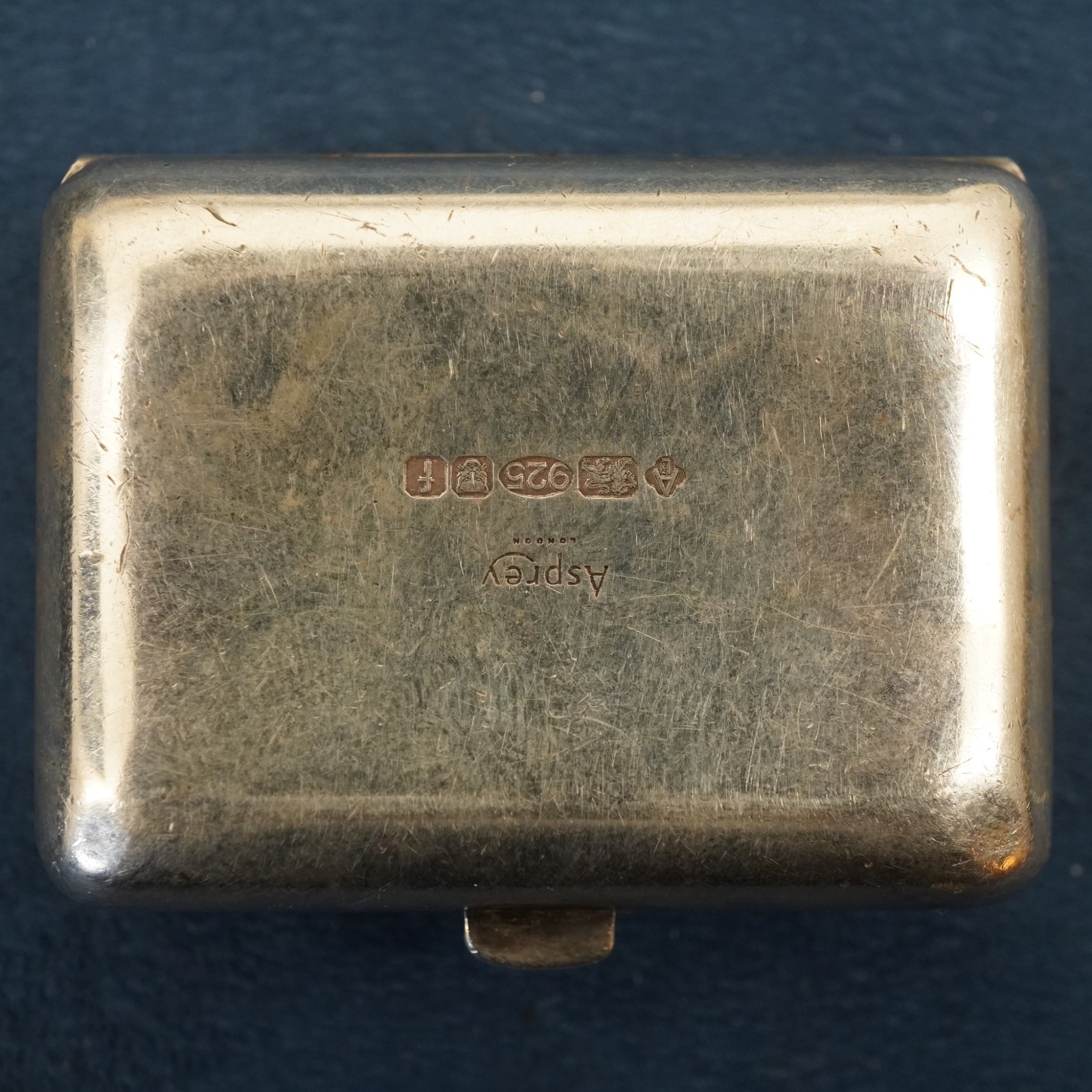 Asprey Sterling Silver Pill Box Mono'd "J.P.S.", London ca. 2005 - Free Ship USA