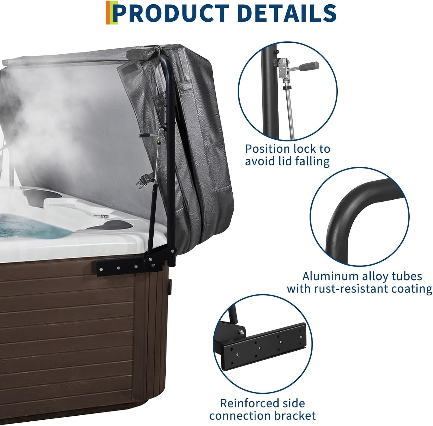 Hydraulic Hot Tub Cover Lifter Spa Cover Lift System Height & Width Adjustable