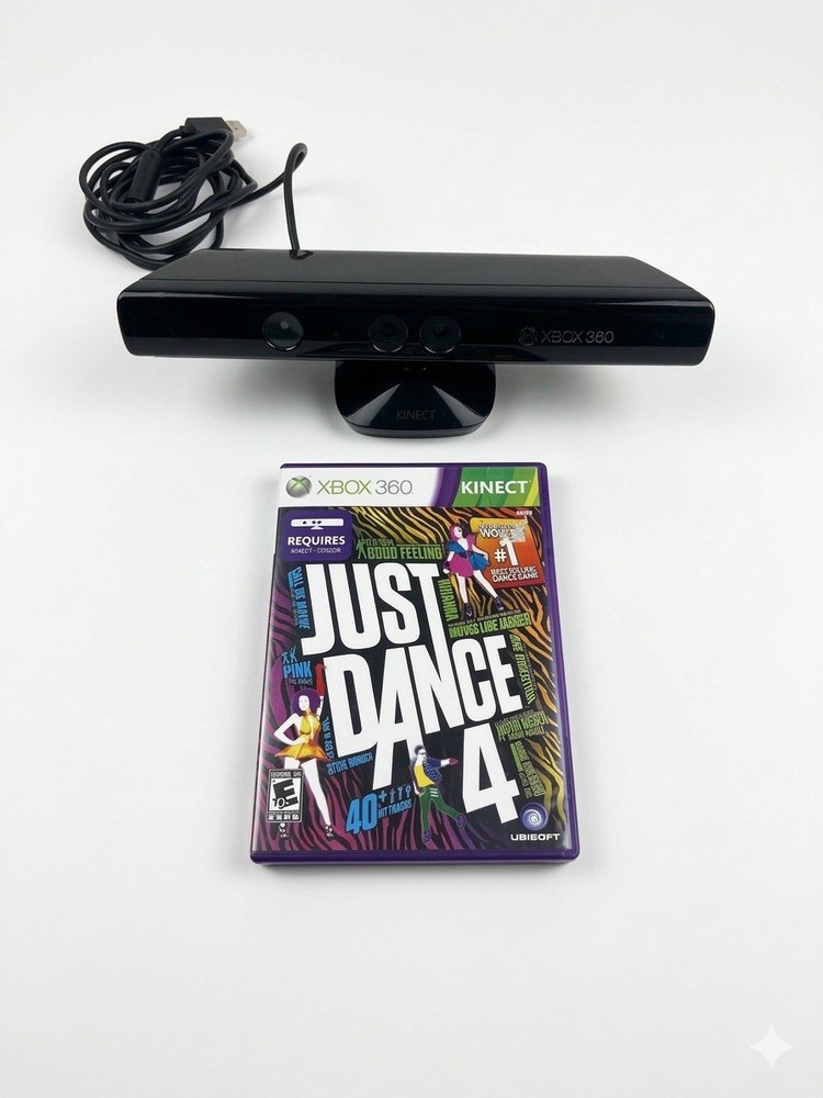 Microsoft Xbox 360 Kinect Motion Sensor Black 6ft USB + Just Dance 4