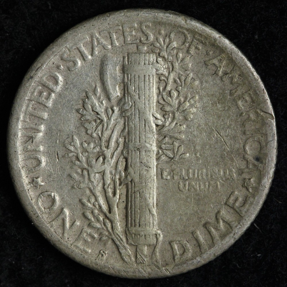 1920-S Mercury Silver Dime XF+ E307 STUH
