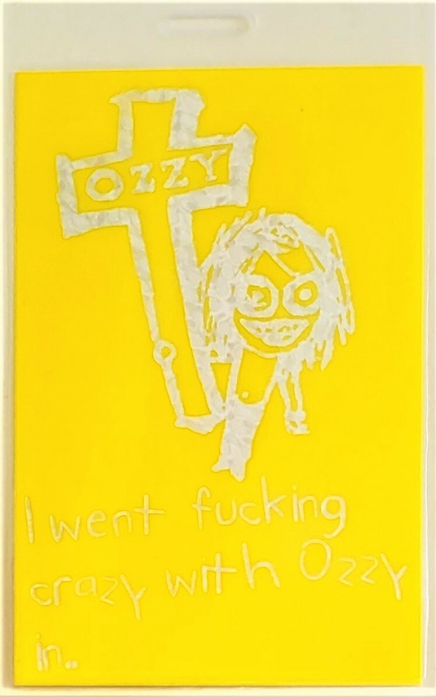 **** OZZY OSBOURNE **** - 1996 TOUR - LAMINATED BACKSTAGE PASS - REFLECTIVE FOIL