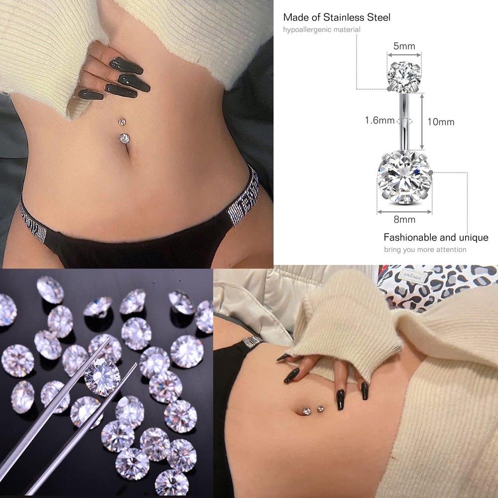 judero Belly Piercing Kit 16Pcs Button -16pcs