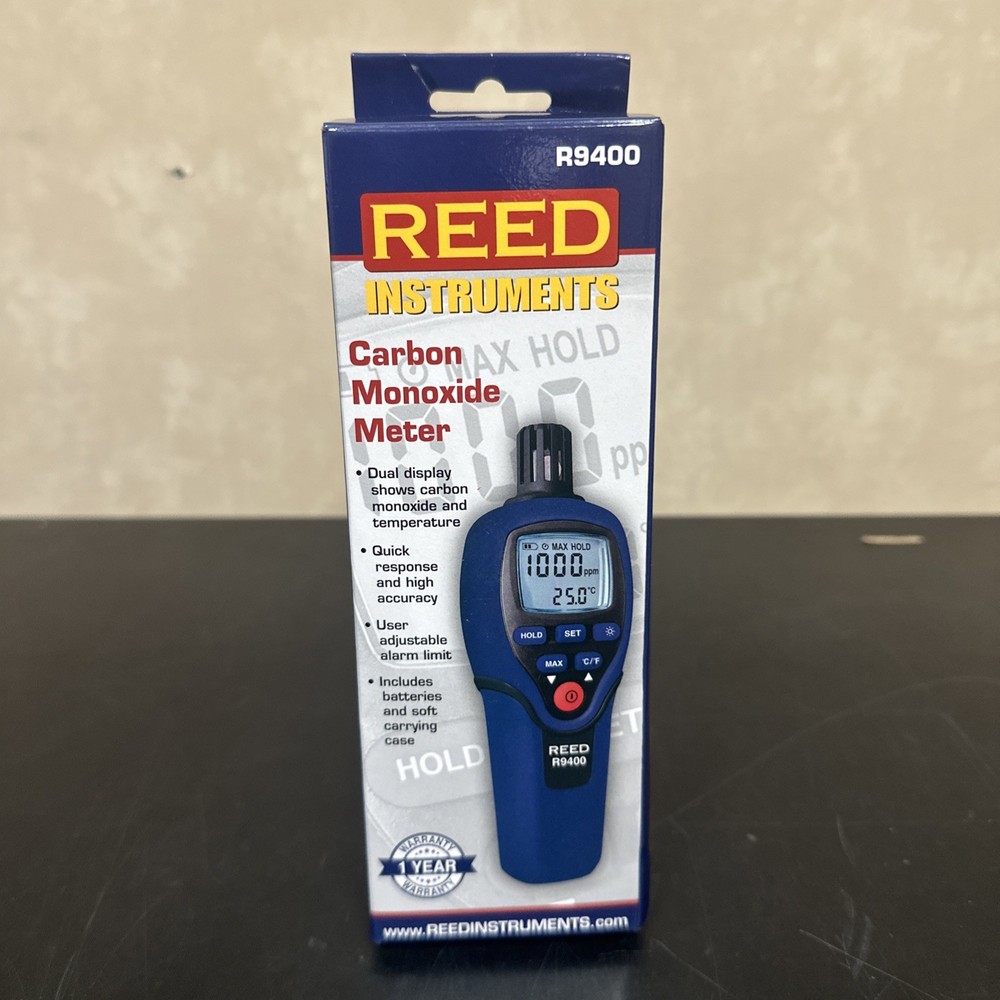 REED Instruments R9400 Carbon Monoxide Meter with Temperature