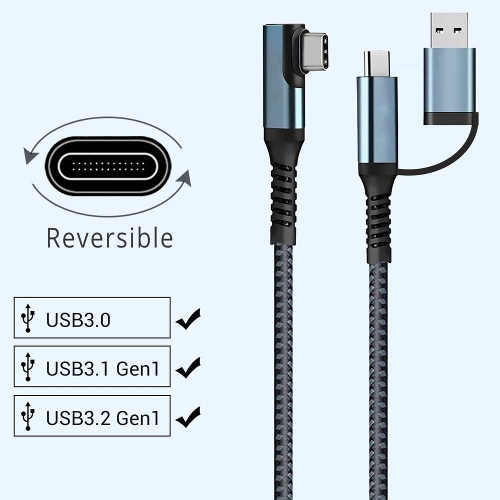 VR Link Cable 20FT Compatible for Oculus Quest 2, USB 3.2 Type C to C 5Gbps H...