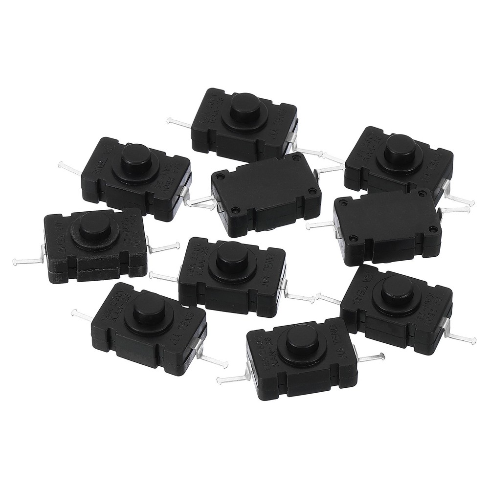 Latching Push Button Switch, 10 Pcs KAN-28 Needle Pin Micro Switch, Black