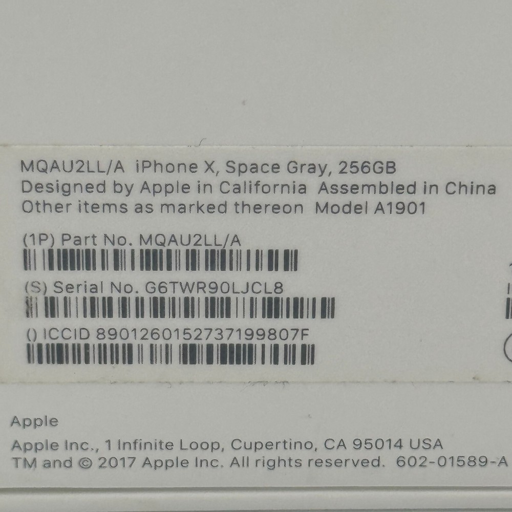*BOX ONLY* Iphone X Space Gray MQAU2LL/A Model A1901 Includes Lightning Earpods