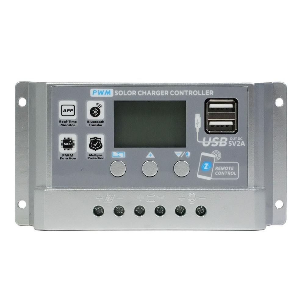 720W 30A Solar Charge Controller PWM 12 24V Panel Battery Regulator APP Comm USB