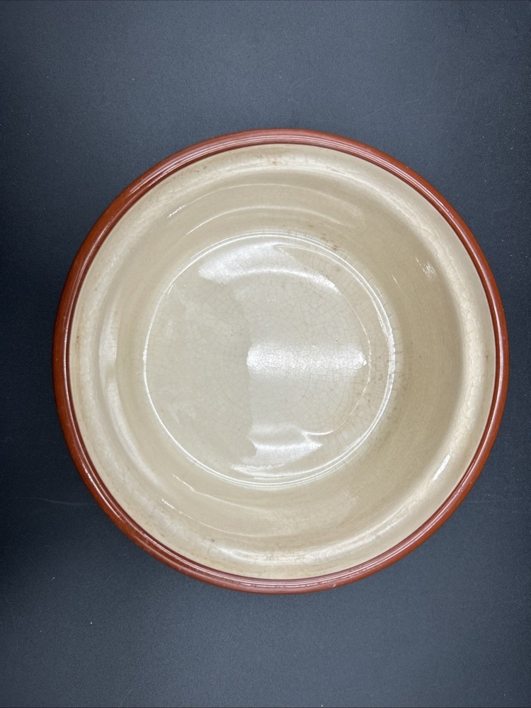 Ceramic Covered Baking Dish, Red/Brown Glaze, White Inside & Accent