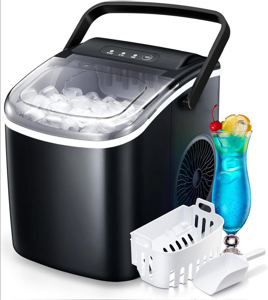 Countertop Ice Maker Machine, Portable Compact Small Bullet Ice Maker with Self