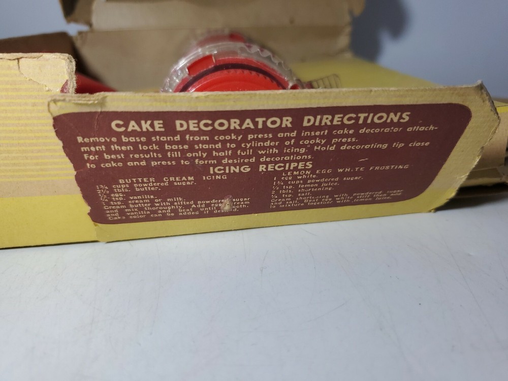 Vintage Styron Plastic Cooky Press and Cake Decorator