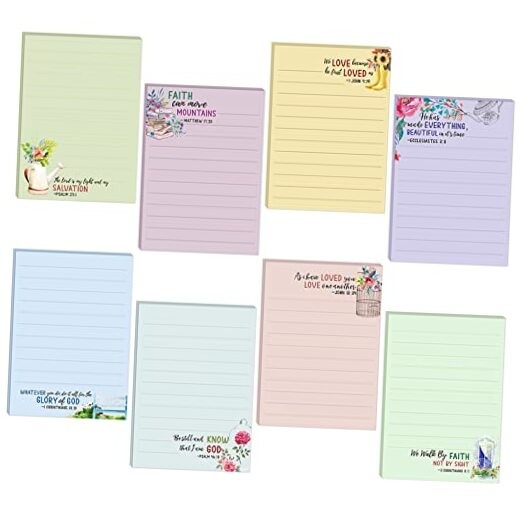 8 Pack Christian Sticky Notes Samll Scripture Inspirational Memo Fresh Style
