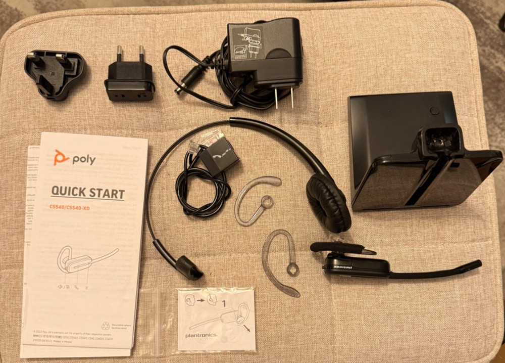 PLANTRONICS Poly CS540 Wireless DECT2 Headset Black,