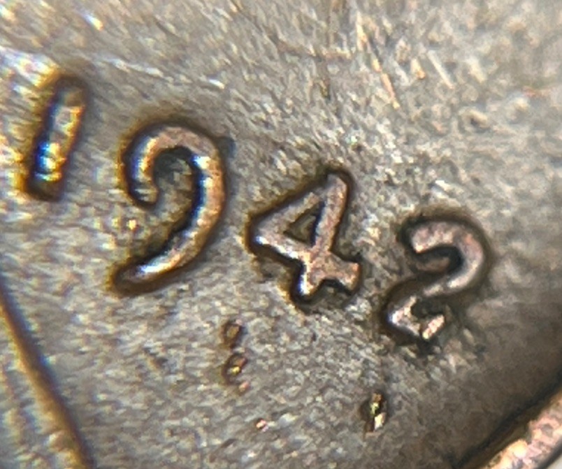 1942 Wheat Penny Error Deformed 2 Date Error