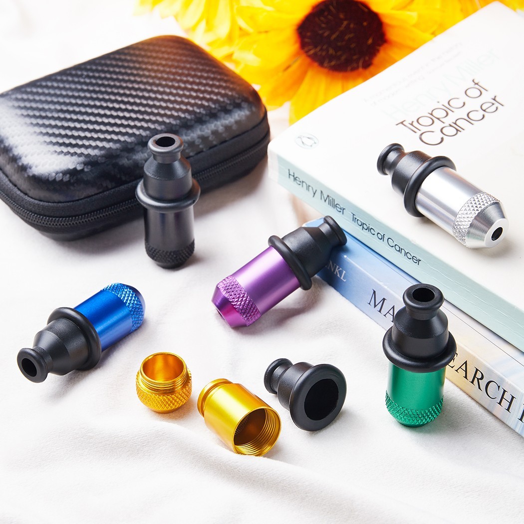 6 Pc Sneak a Toke Mini One Hitter Metal Tobacco Portable Smoking Pipe With Tools