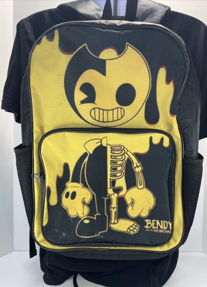 Bendy and the Ink Machine Backpack Black Knapsack Yellow Version