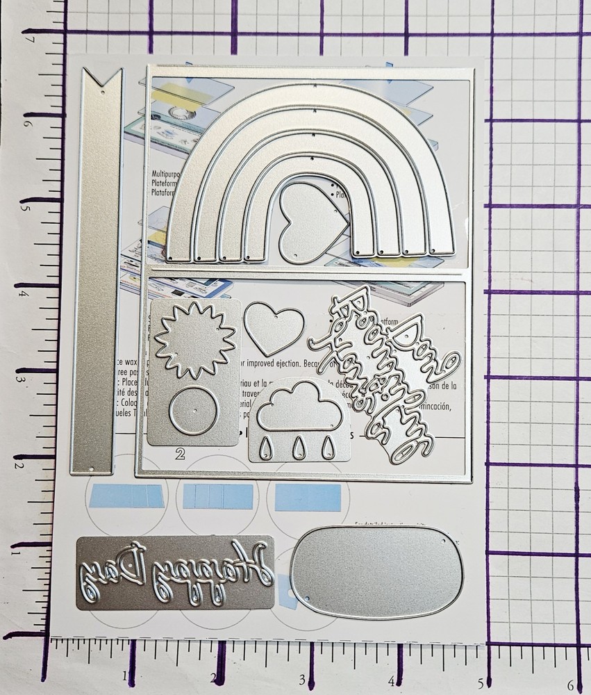 POSITIVE SPIN Sizzix Thinlits Cutting Dies Rainbow Heart Sun Card Parts bb245
