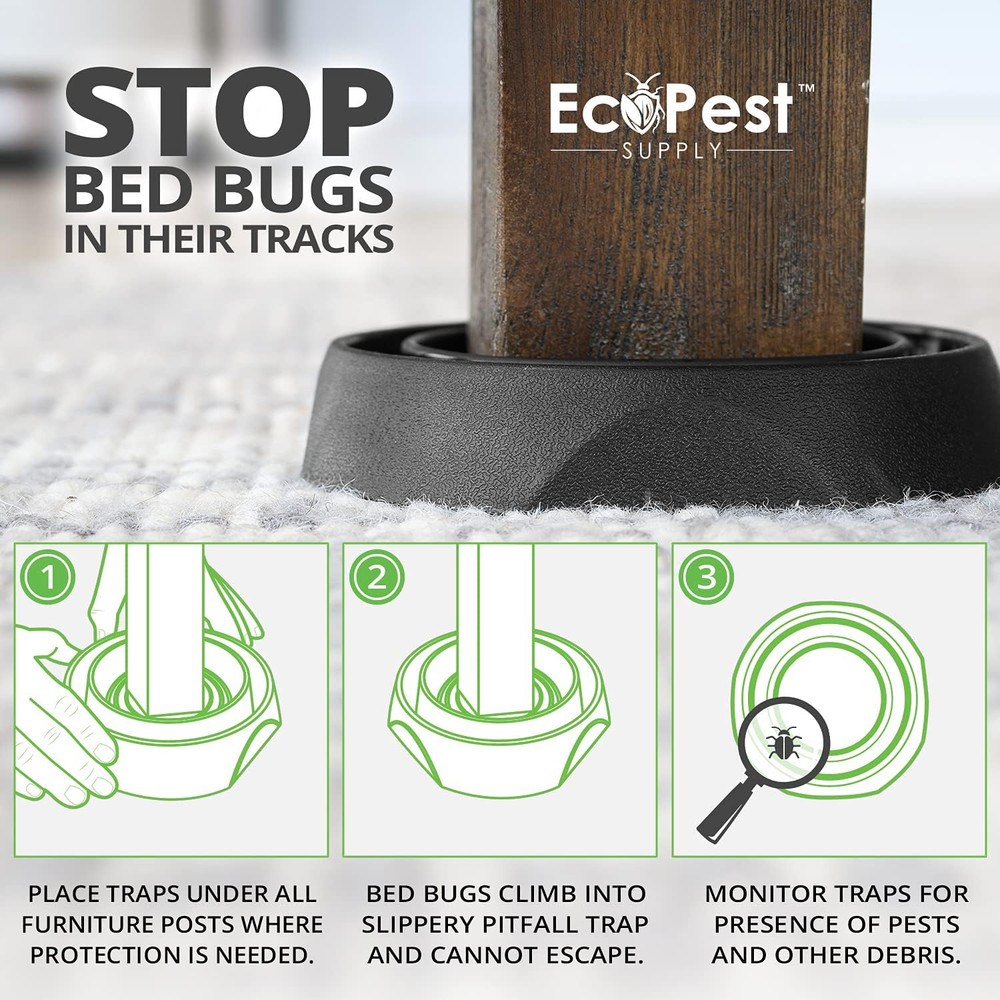 Bed Bug Interceptors – 4 Pack | Bed Bug Blocker (Pro) Interceptor Traps | Insect
