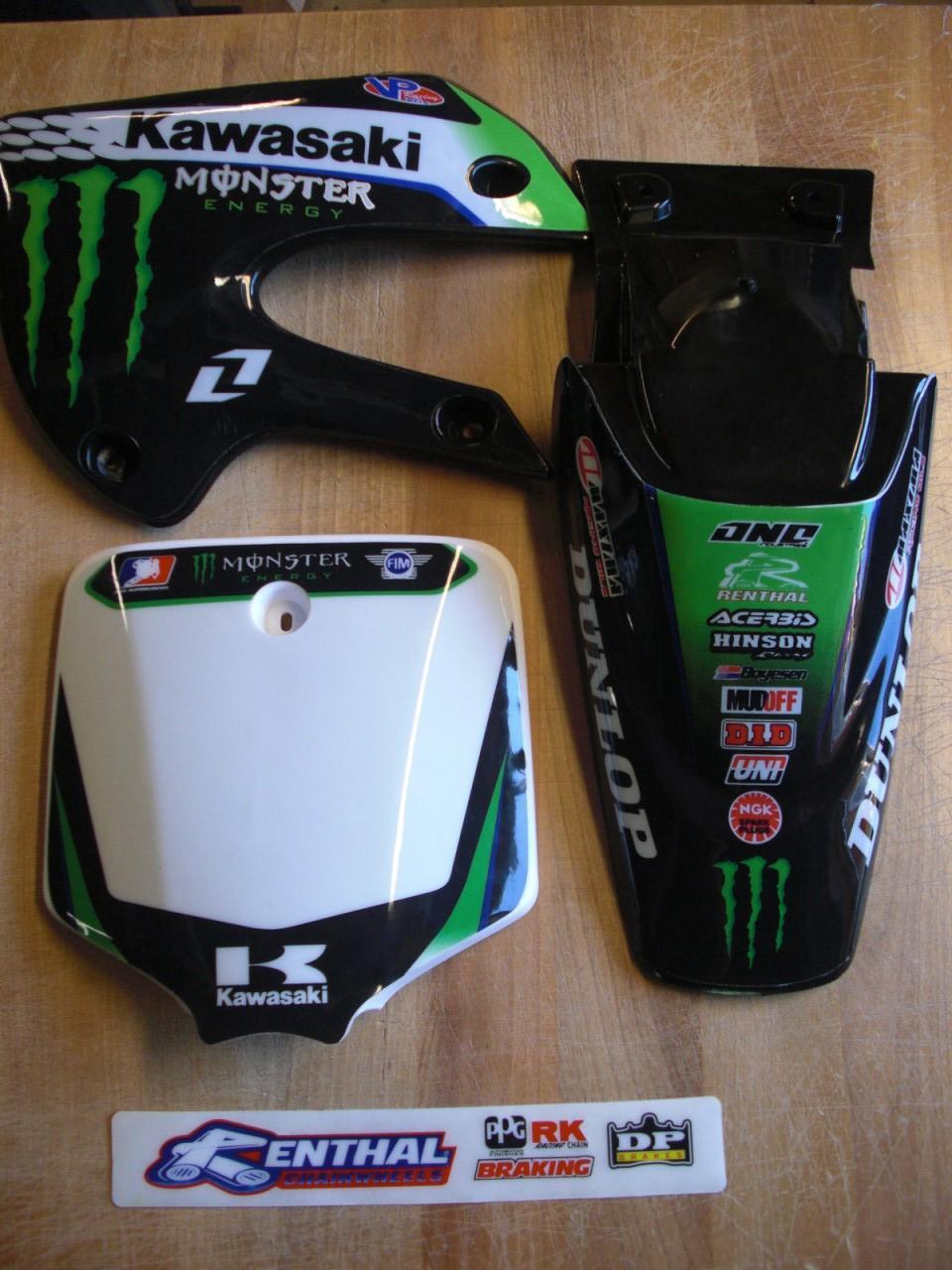 KLX 110 02-09 Kx 65 02-20 Graphic Kit w/ Plastics Black kit New Free Grips