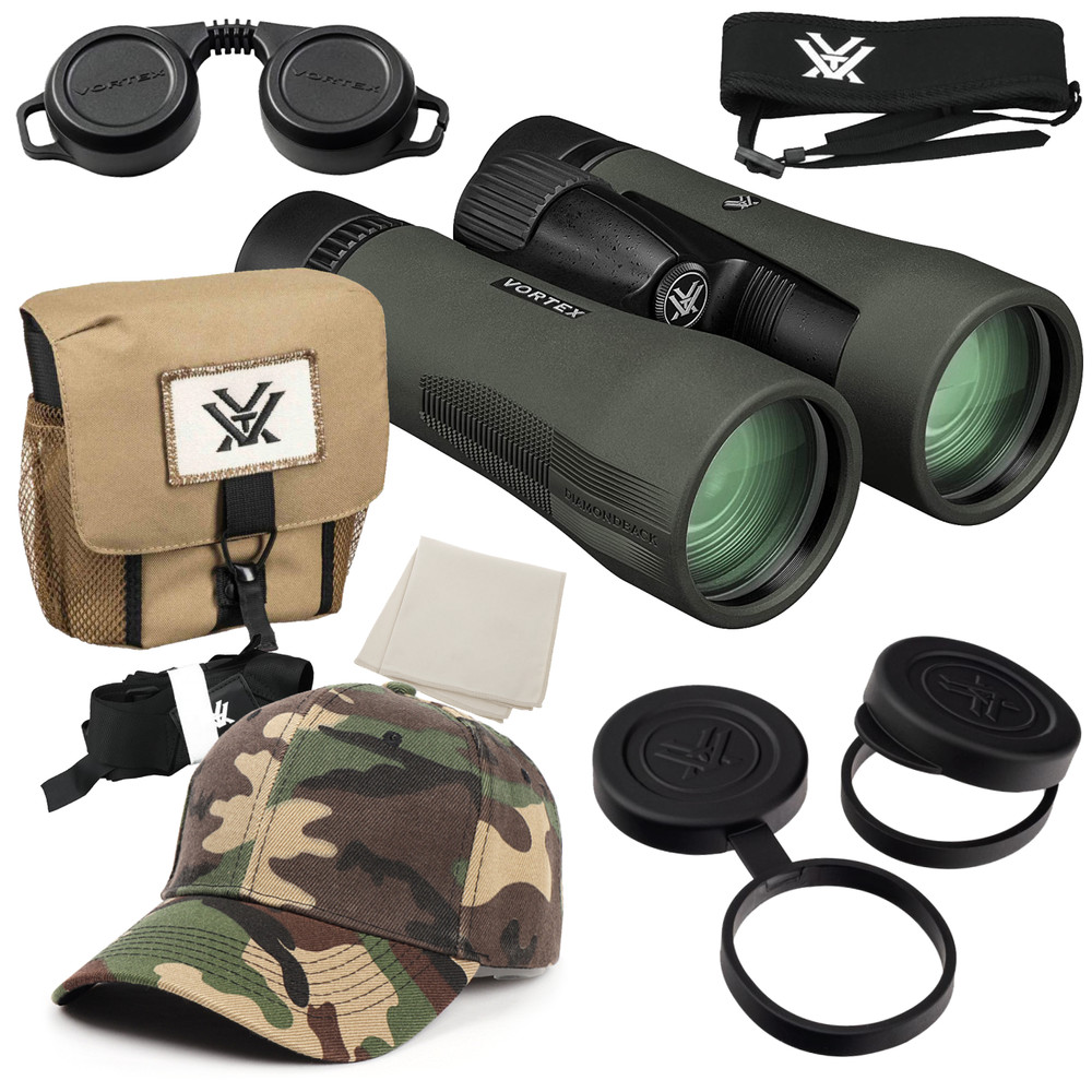 Vortex Optics Diamondback HD 12x50 Binocular with Free Camo Forest Hat Bundle