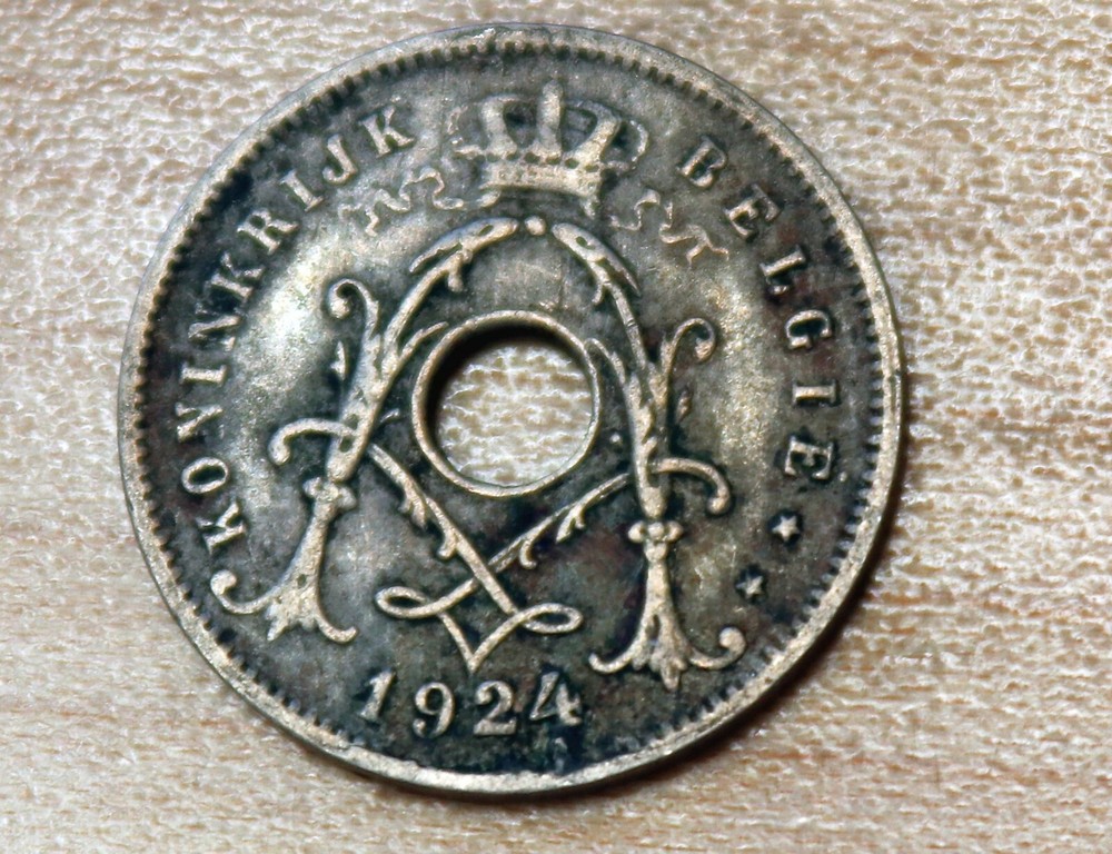 1924 Belgium 5 Centimes Dutch text