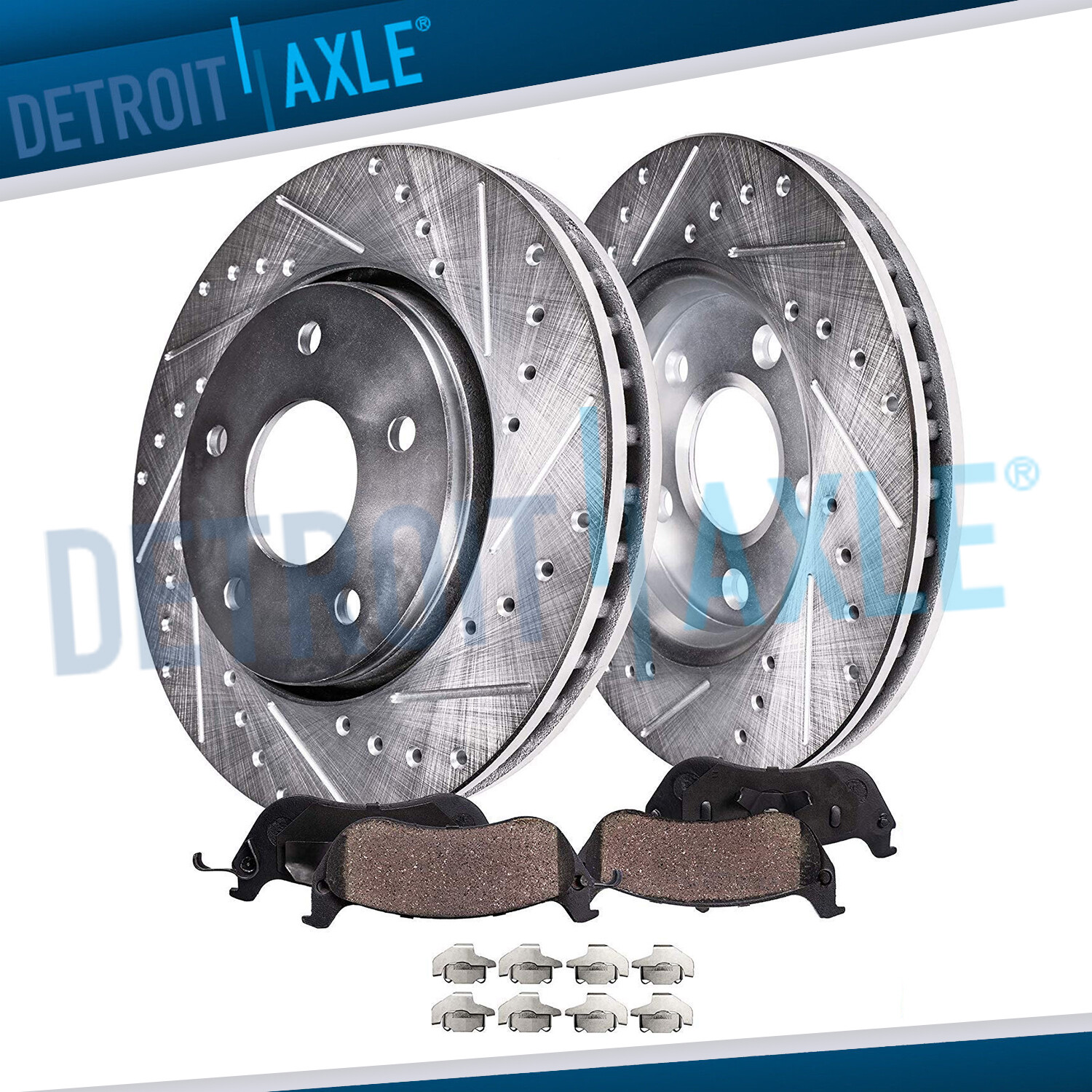 296mm Front Drilled Brake Rotors + Brake Pads for Chevy Malibu G6 HHR Pontiac G6