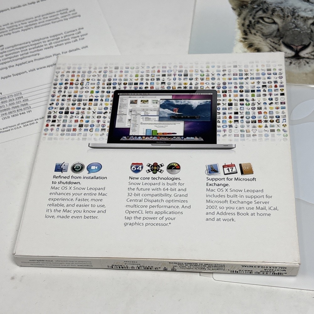 Apple Mac OS X Leopard Version 10.5.4 & Snow Leopard 10.6.3 Install DVDs Retail