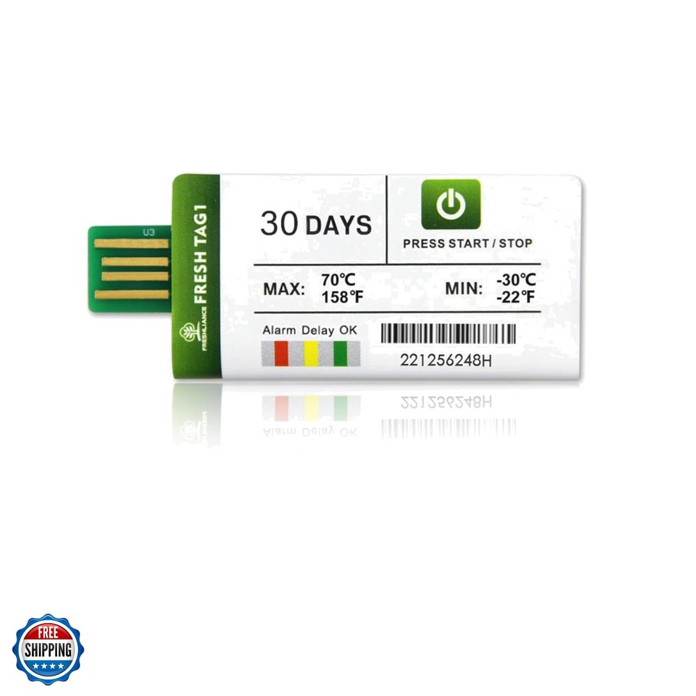 Freshliance 1pack Temperature Data Logger USB Disposable Temperature Recorder...