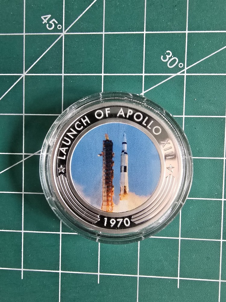 Comemmorative Apollo XIII Coin In Protective Capsule NASA Space Program