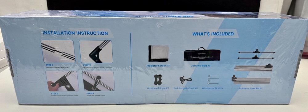 Vankyo Projector Screen With Stand 100 inch 16:9 Ratio