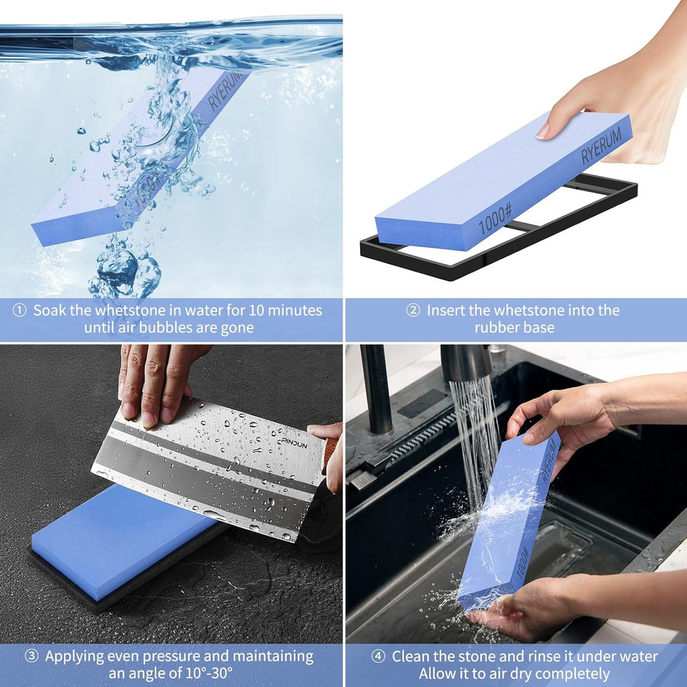 Sharpening Stone, Single Sided Whetstone, Knife Sharpener Stone with a Precision