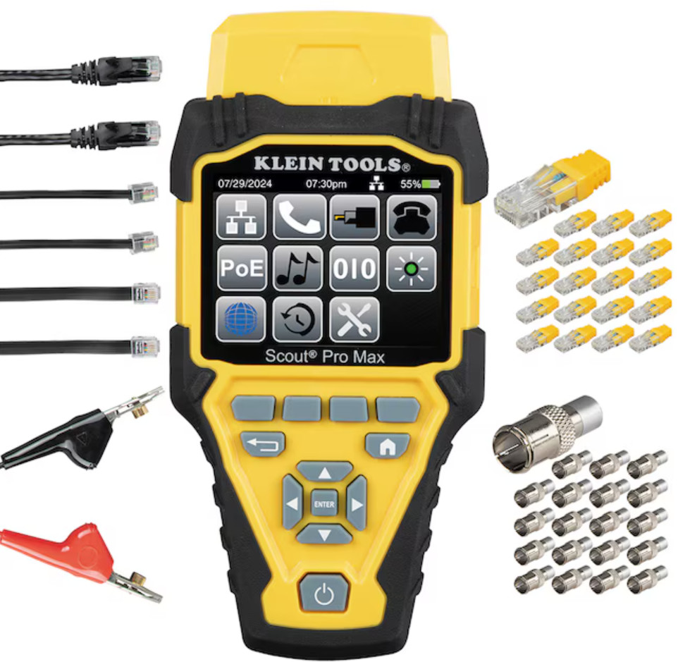 Klein Tools Scout Pro Max Network Cable Tester Remote Set Free Shipping