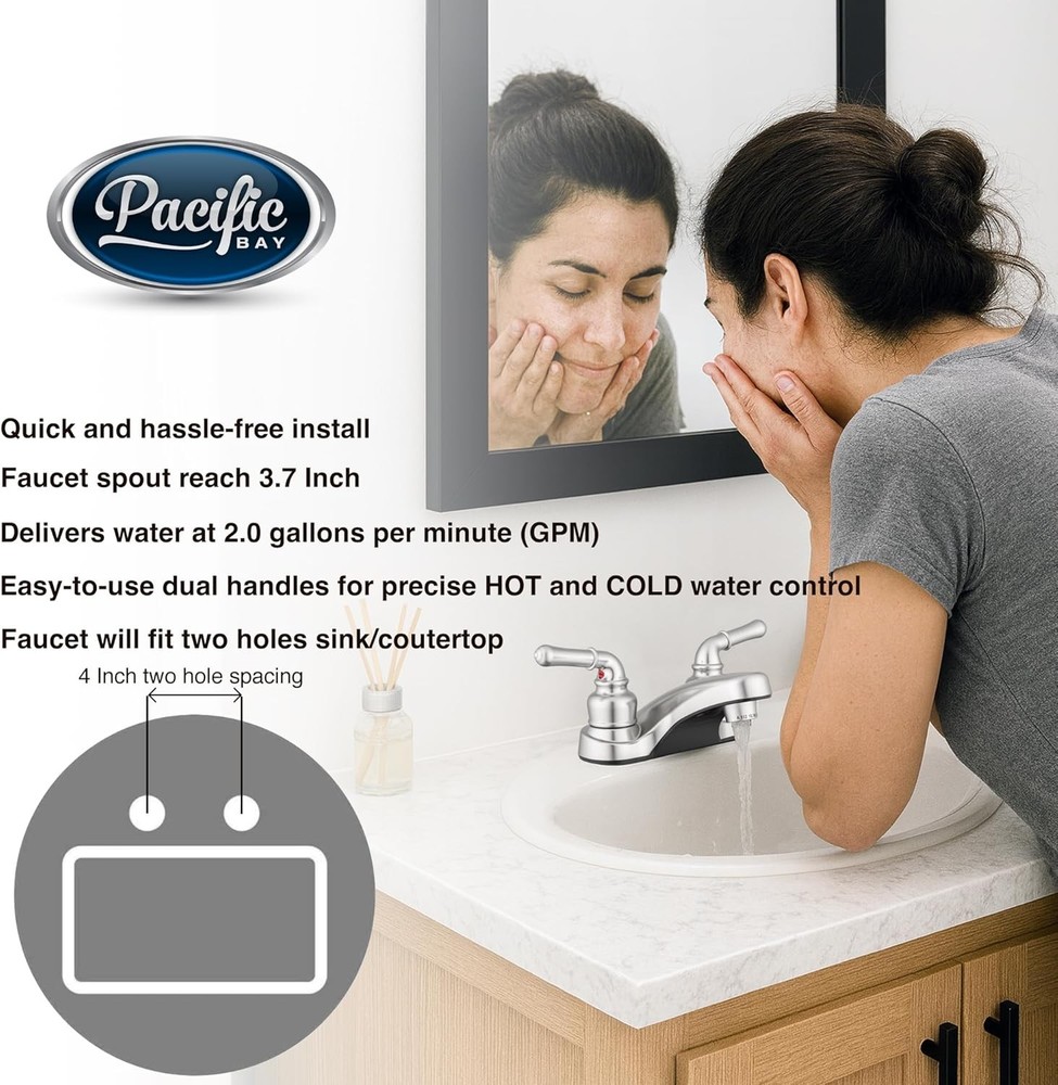 Bathroom sink faucet brushed nickel