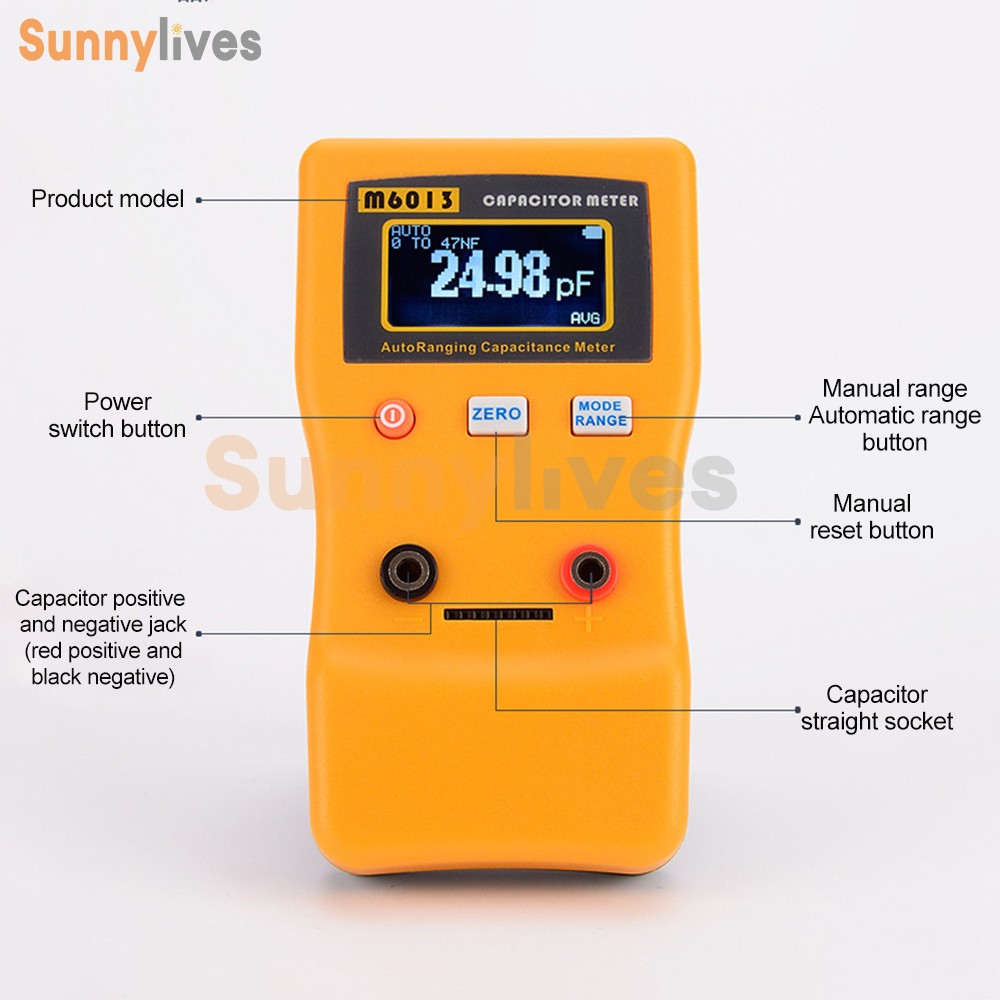 LCD High-precision Capacitor Meter Auto Range Handheld Capacitor Circuit Tester