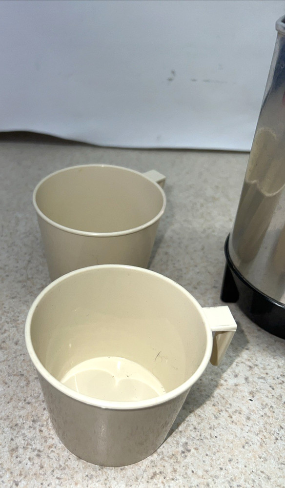 VINTAGE Cornwall Corp Coffee Pot Model 225. With Cups