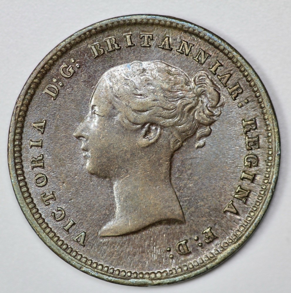 1843 Great Britain Young Head Half Farthing UNC