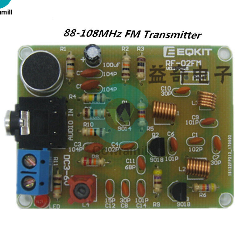 FM Wireless Microphone Suite FM Radio Transmitter 1.5-9V 88-108MHz Module DIY