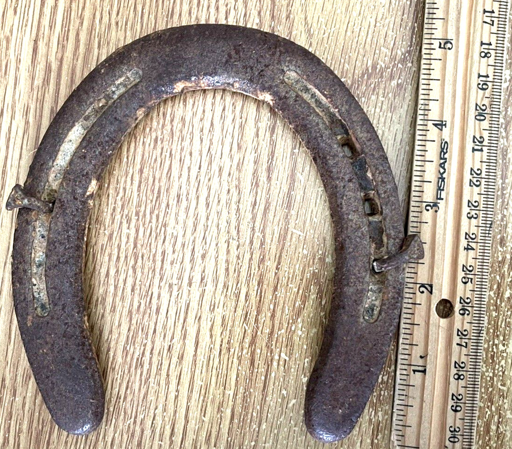 Rusty Horseshoe W/Nails Art Decor Rustic Western Weld