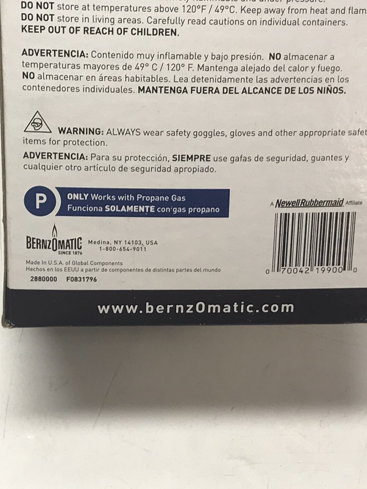 BernzOmatic Ul100 with Fat Boy - Solid Brass Torch Kit - 20% More Propane