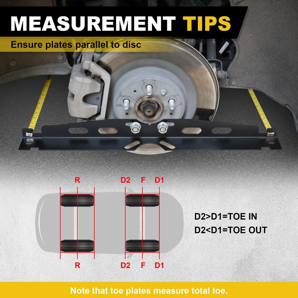 SKYJDM 2-Pack Thick Wheel Alignment Plates Tool Kit with Measuring Black