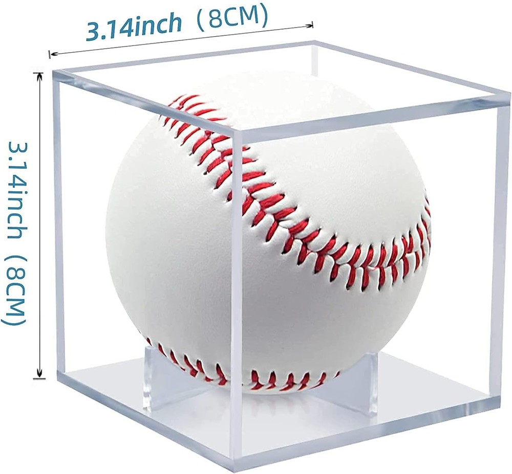 8 Pack Baseball Display Case, UV Protected Acrylic Boxes for 8 Pack, Clear