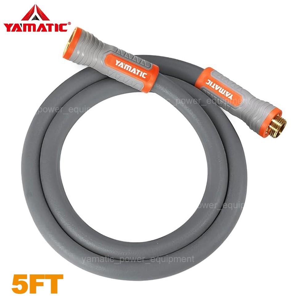 YAMATIC 600 psi Garden Hose 5/8" with Swivel Handle Gray Water Hose