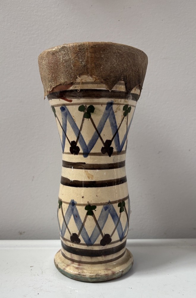 Taarija Morocco Ceramic & Hide Hand Drum