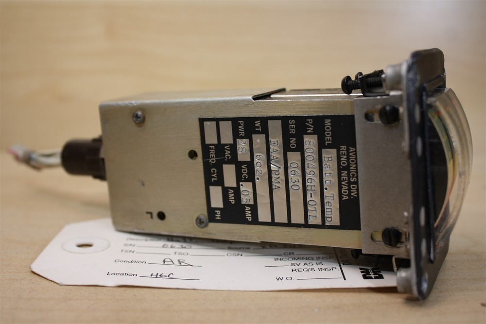Lear Avia Corp Battery Temp Indicator 800496H-OTL