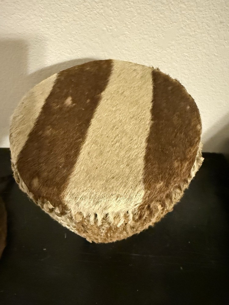 African Bongo Drum Zebra Fur 12” Djembe